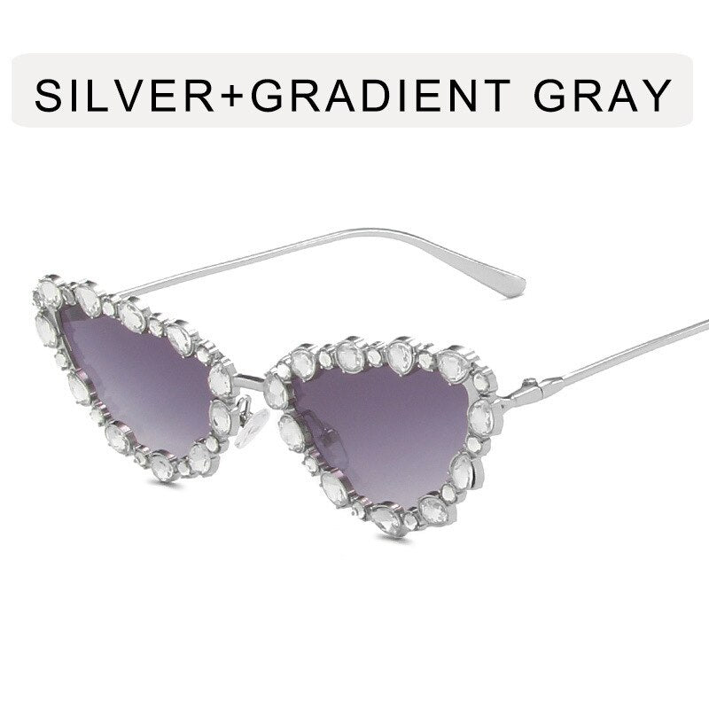 CCspace Women's Full Rim Triangle Cat Eye Alloy UV400 Sunglasses 56219 Sunglasses CCspace Sunglasses SilverGrey