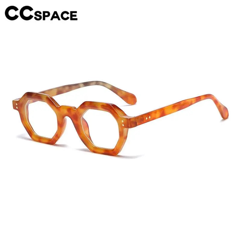 CCspace Unisex Full Rim Polygon Plastic Eyeglasses 56891 Full Rim CCspace