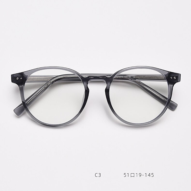 CCspace Unisex Full Rim Round Tr 90 Titanium Eyeglasses 55868 Full Rim CCspace Gray