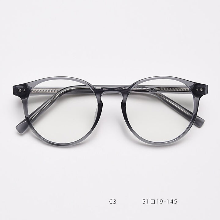 CCspace Unisex Full Rim Round Tr 90 Titanium Eyeglasses 55868 Full Rim CCspace Gray