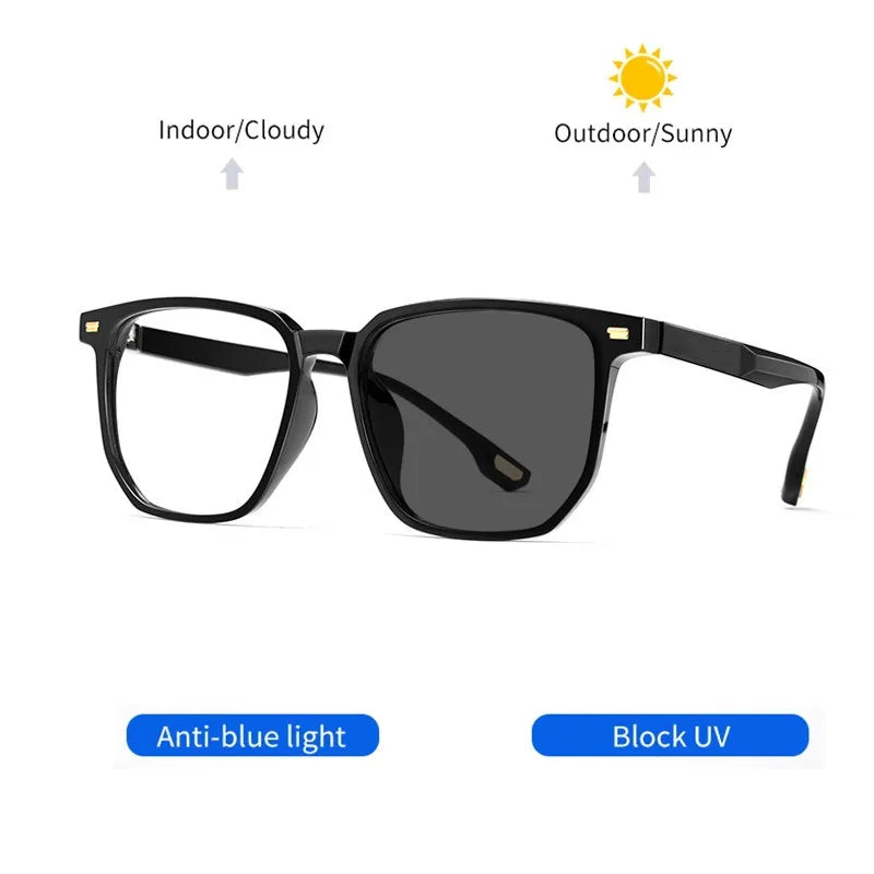 Kocolior Unisex Full Rim Oversized Square Tr 90 Hyperopic Reading Glasses 58092 Reading Glasses Kocolior