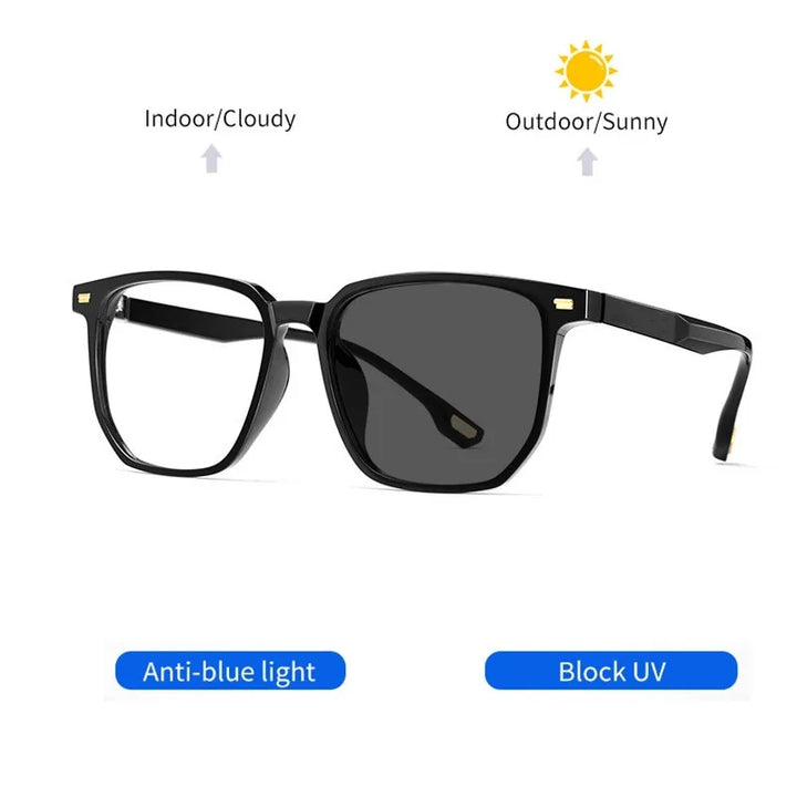 Kocolior Unisex Full Rim Oversized Square Tr 90 Hyperopic Reading Glasses 58092 Reading Glasses Kocolior