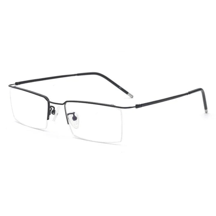 Handoer Unisex Semi Rim Square Titanium Alloy Eyeglasses 6341 Semi Rim Handoer BLACK