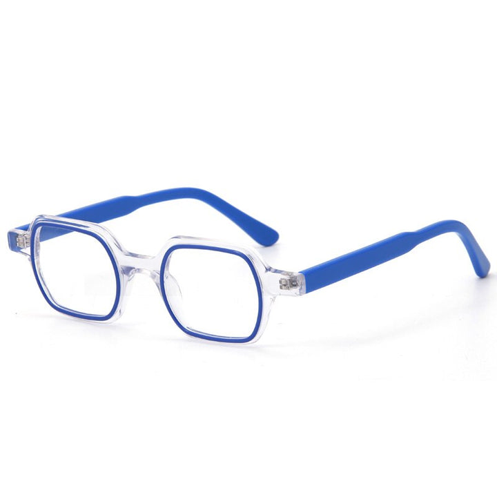Muzz Unisex Full Rim Flat Top Round Acetate Eyeglasses 016 Full Rim Muzz C3