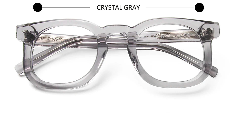 Esnbie Unisex Full Rim Oval Square Thick Acetate Eyeglasses 230359