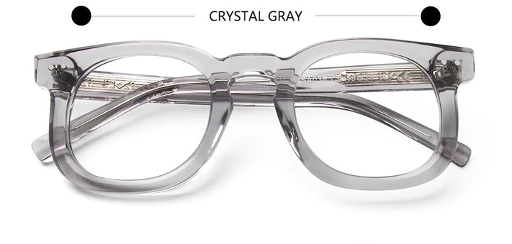 Esnbie Unisex Full Rim Oval Square Thick Acetate Eyeglasses 230359
