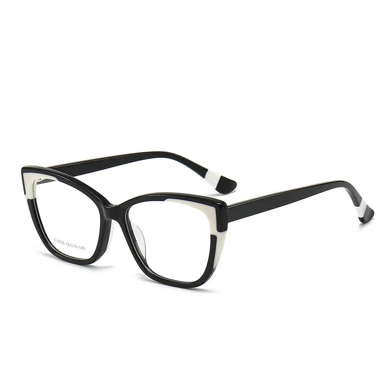 CCspace Unisex Full Rim Large Square Acetate Eyeglasses 56940 Full Rim CCspace C1Black
