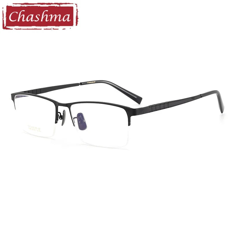 Chashma Ottica Men's Semi Rim Big Square Titanium Eyeglasses 91058 Semi Rim Chashma Ottica
