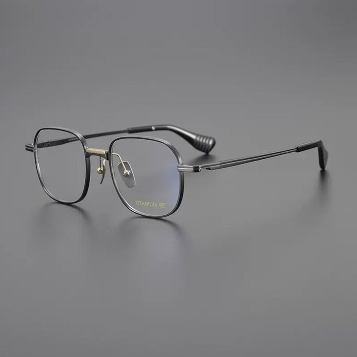 Gatenac Unisex Full Rim Square Titanium Eyeglasses Gxyj1086 Full Rim Gatenac Gun