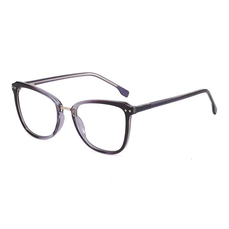 CCspace Unisex Full Rim Large Square Tr 90 Eyeglasses 56686 Full Rim CCspace C2Purple