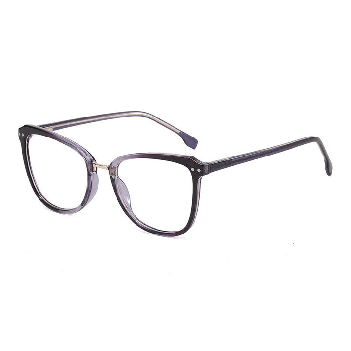 CCspace Unisex Full Rim Large Square Tr 90 Eyeglasses 56686 Full Rim CCspace C2Purple