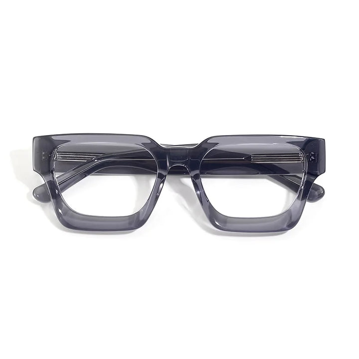 Black Mask Unisex Full Rim Square Brow Line Acetate Eyeglasses 51439