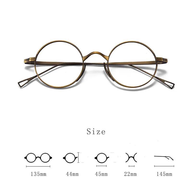 Hdcrafter Unisex Full Rim Round Titanium Eyeglasses Ft3001 Full Rim Hdcrafter Eyeglasses