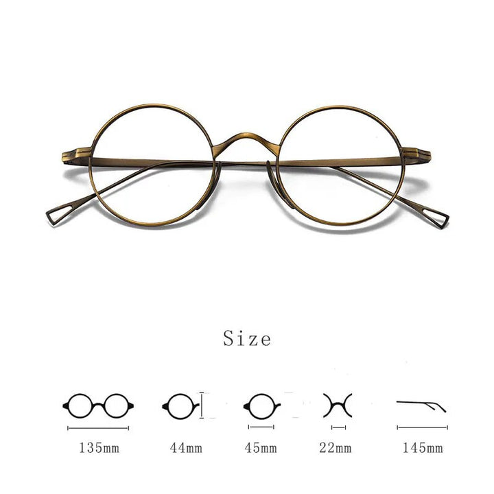 Hdcrafter Unisex Full Rim Round Titanium Eyeglasses Ft3001 Full Rim Hdcrafter Eyeglasses