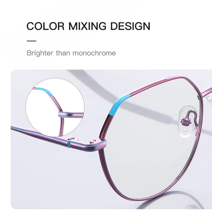 Vicky Women's Full Rim Polygon Stainless Steel Reading Glasses 3013 Reading Glasses Vicky