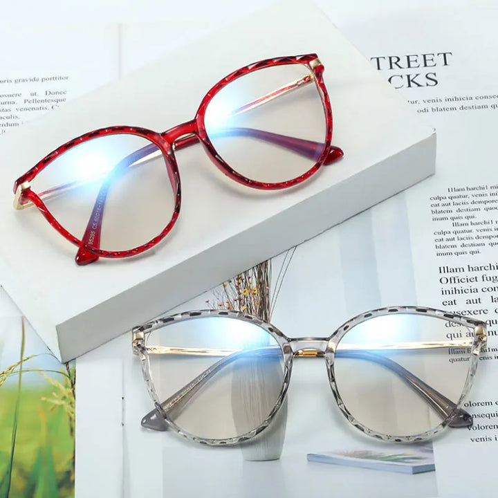 Handoer Women's Full Rim Oval Cat Eye Tr 90 Alloy Eyeglasses 95295