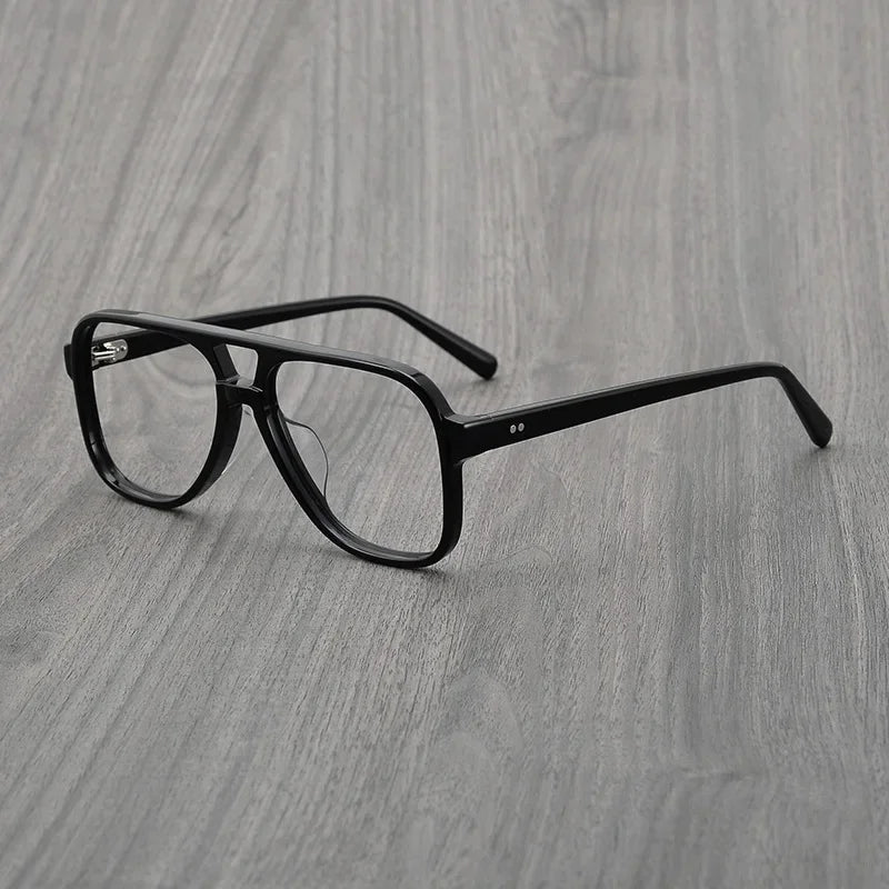 Hewei Unisex Full Rim Square Double Bridge Acetate Eyeglasses 88177 Full Rim Hewei C4 CHINA