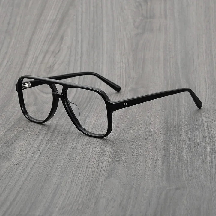 Hewei Unisex Full Rim Square Double Bridge Acetate Eyeglasses 88177 Full Rim Hewei C4 CHINA