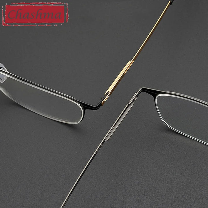 Chashma Ottica Unisex Full Rim Square Titanium Eyeglasses 401 Full Rim Chashma Ottica