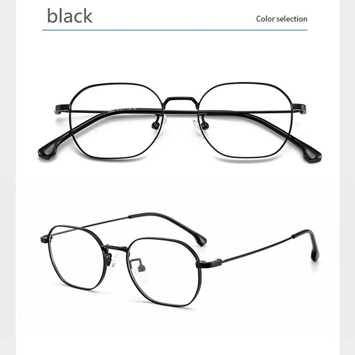 Kocolior Unisex Full Rim Oval Titanium Alloy Hyperopic Reading Glasses E003 Reading Glasses Kocolior Black China 0