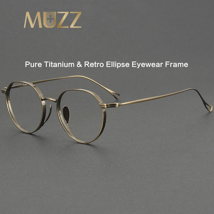 Muzz Women's Full Rim Oval Round Titanium Eyeglasses 573005