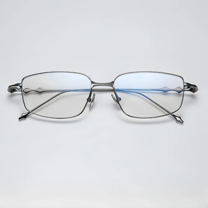 Yimaruili Unisex Full Rim Big Square Titanium Eyeglasses 43005