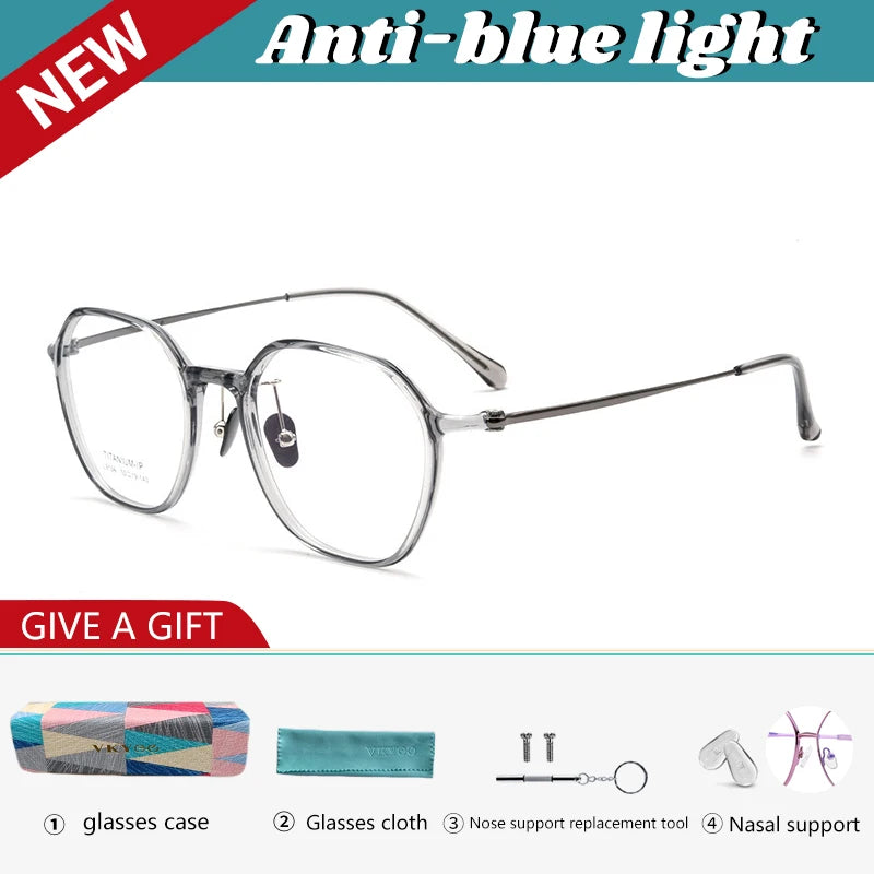 Vicky Unisex Full Rim Polygon Tr 90 Titanium Reading Glasses 91063