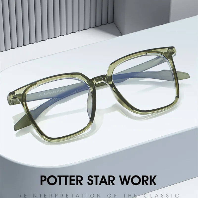 Kocolior Unisex Full Rim Large Square Acetate Hyperopic Reading Glasses 81013 Reading Glasses Kocolior