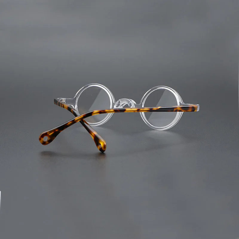 Yujo Unisex Full Rim Small Round Acetate Fiber Eyeglasses 3134 Full Rim Yujo