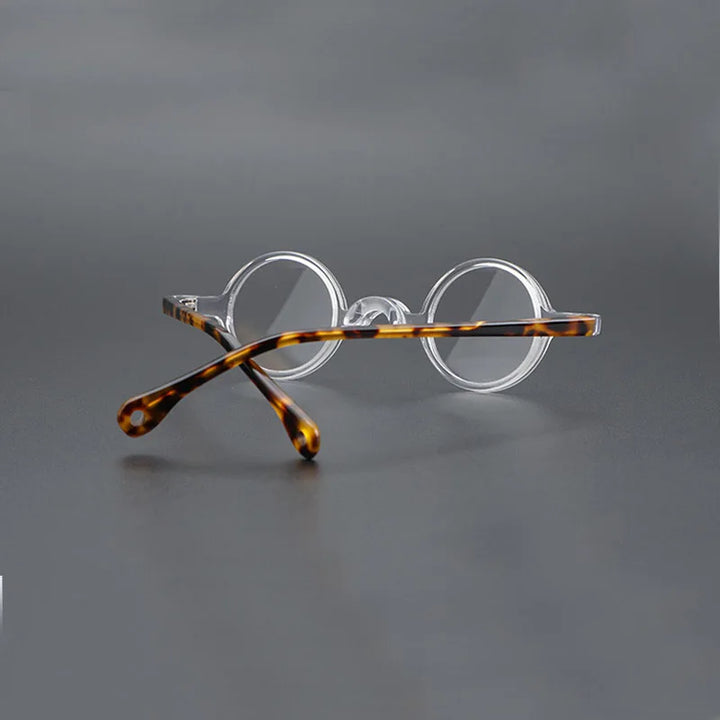 Yujo Unisex Full Rim Small Round Acetate Fiber Eyeglasses 3134 Full Rim Yujo