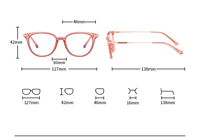 CCspace Unisex Girl's Full Rim Square Tr 90 Titanium Eyeglasses 56756 Full Rim CCspace