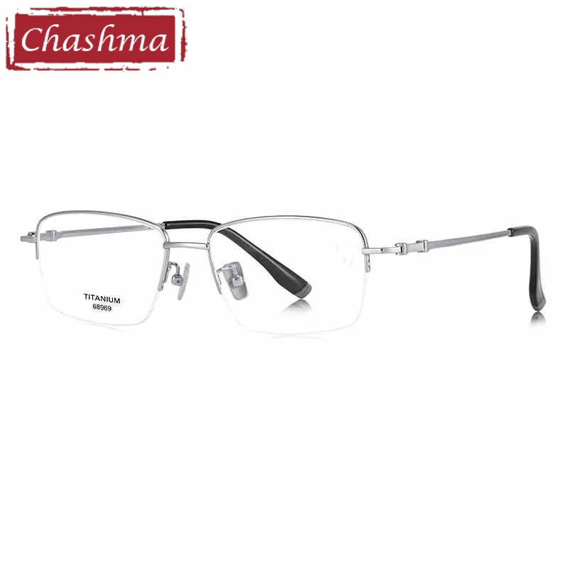 Chashma Ottica Unisex Semi Rim Square Titanium Eyeglasses 468969