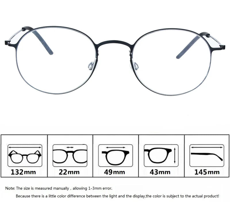 Aimee Women's Full Rim Oval Round Screwless Titanium Eyeglasses 75504