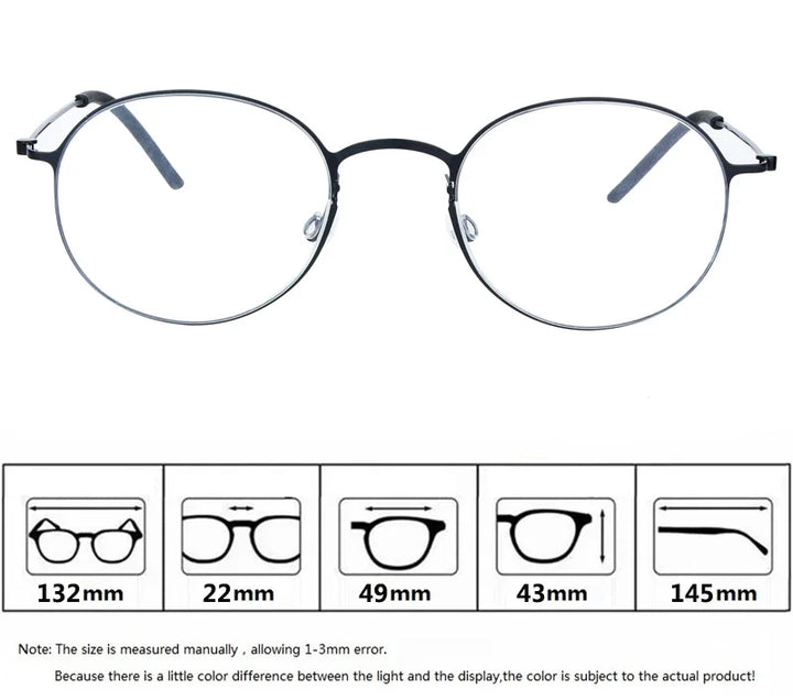 Aimee Women's Full Rim Oval Round Screwless Titanium Eyeglasses 75504