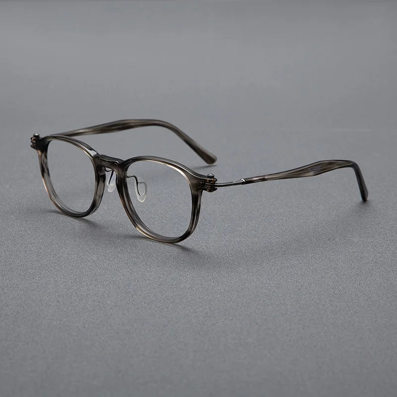 Black Mask Unisex Full Rim Square Acetate Eyeglasses 0265585 Full Rim Black Mask Tortoise-Gray
