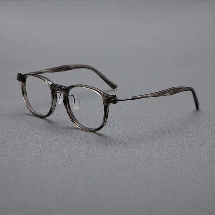 Black Mask Unisex Full Rim Square Acetate Eyeglasses 0265585 Full Rim Black Mask Tortoise-Gray