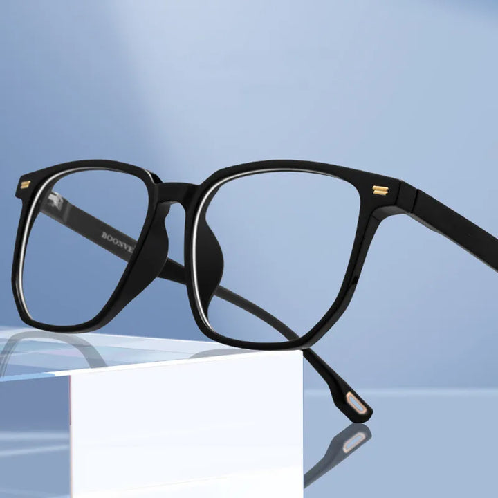 Kocolior Unisex Full Rim Oversized Square Tr 90 Hyperopic Reading Glasses 58092 Reading Glasses Kocolior