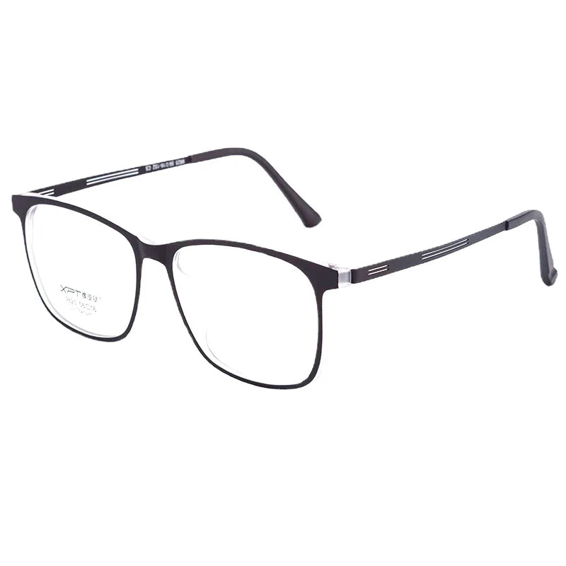 Kocolior Unisex Full Rim Square Tr 90 Titanium Hyperopic Reading Glasses 9825 Reading Glasses Kocolior Black White 0