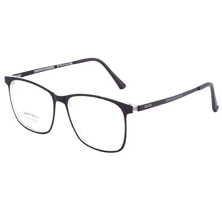 Kocolior Unisex Full Rim Square Tr 90 Titanium Hyperopic Reading Glasses 9825 Reading Glasses Kocolior Black White 0
