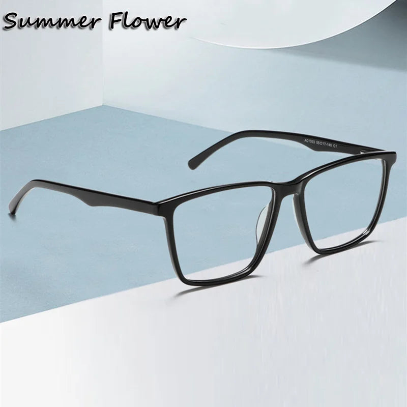 Summer Flower Men's Full Rim Square Acetate Eyeglasses 81003 Full Rim Summer Flower
