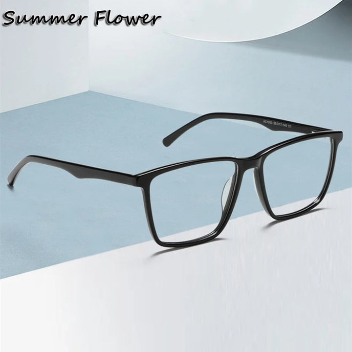 Summer Flower Men's Full Rim Square Acetate Eyeglasses 81003 Full Rim Summer Flower