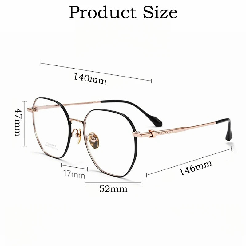 Yimaruili Unisex Full Rim Polygon Titanium Alloy Eyeglasses Y61039 Full Rim Yimaruili Eyeglasses