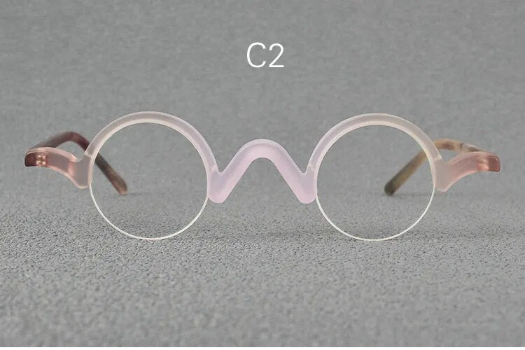 Yujo Unisex Semi Rim Small Round Acetate Eyeglasses 35mm Semi Rim Yujo C2 China 