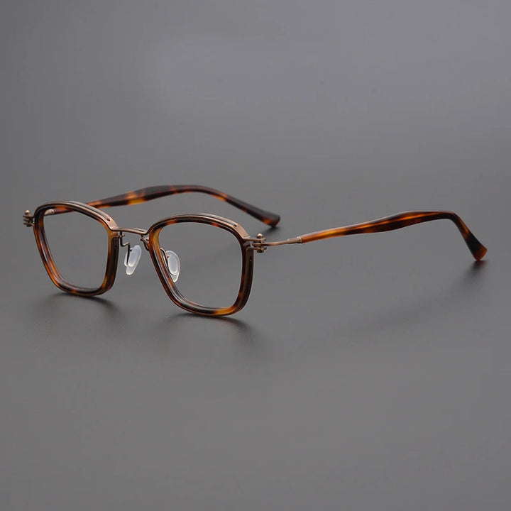 Black Mask Unisex Full Rim Square Titanium Acetate Eyeglasses Sc19 Full Rim Black Mask Tortoise