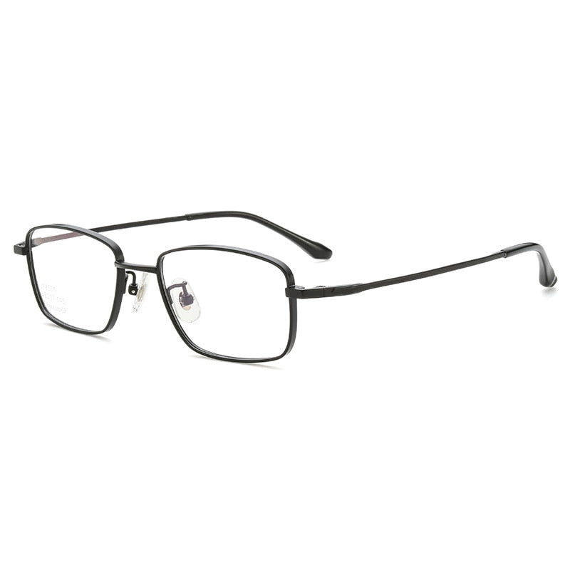 Yimaruili Men's Full Rim Small Square Titanium Eyeglasses J86501 Full Rim Yimaruili Eyeglasses Black  