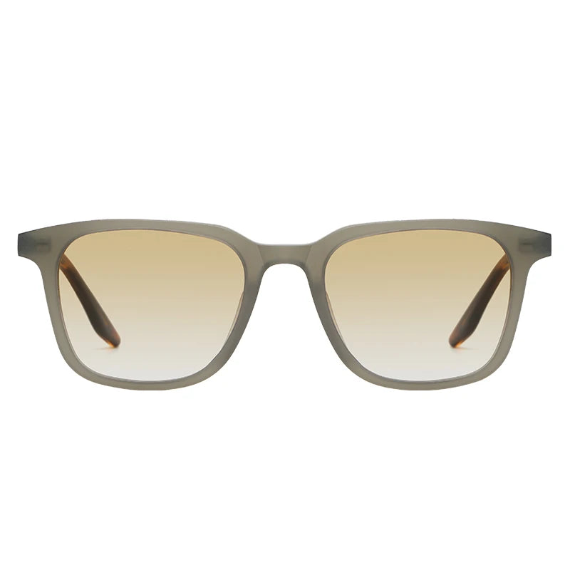 Black Mask Unisex Full Rim Square Acetate Gradient Sunglasses 9020 Full Rim Black Mask Gray-Brown As Shown