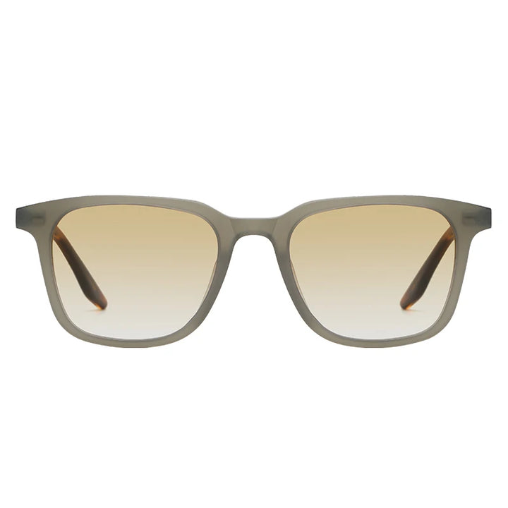 Black Mask Unisex Full Rim Square Acetate Gradient Sunglasses 9020 Full Rim Black Mask Gray-Brown As Shown