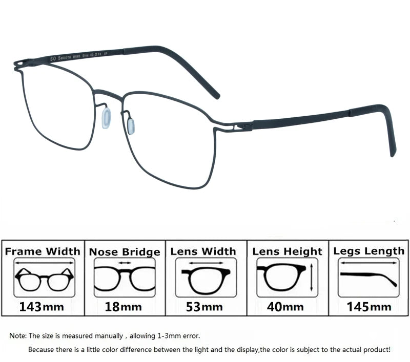 Aimee Unisex Full Rim Square Screwless Steel Eyeglasses 40143