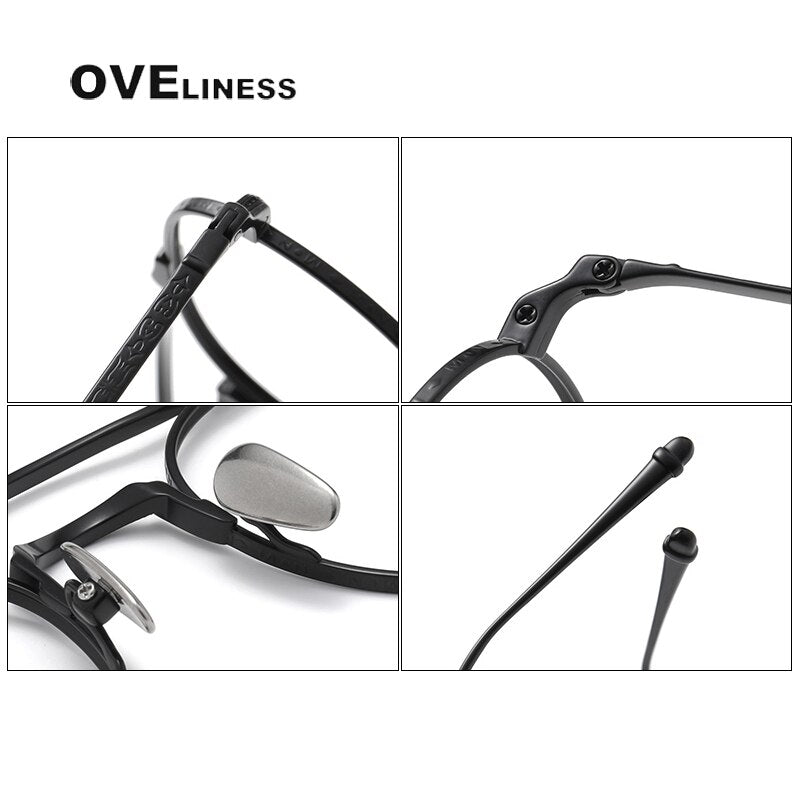 Oveliness Unisex Full RIm Round Double Bridge Titanium Eyeglasses Full Rim Oveliness