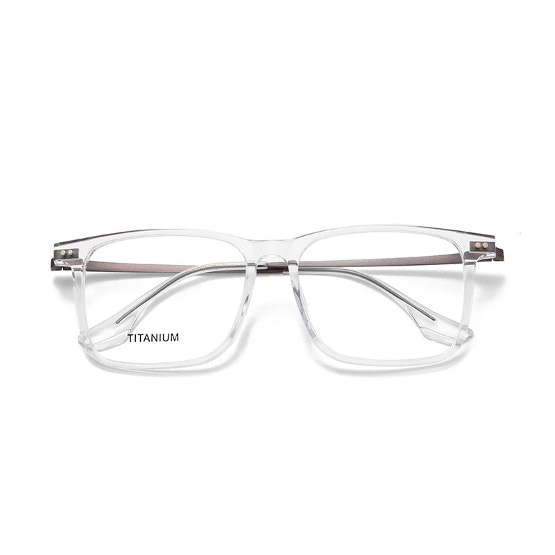 Nobler Unisex Full Rim Square Acetate Titanium Eyeglasses 396102